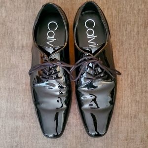 Calvin Klein Patent leather men's shoes size9.5 used 1x